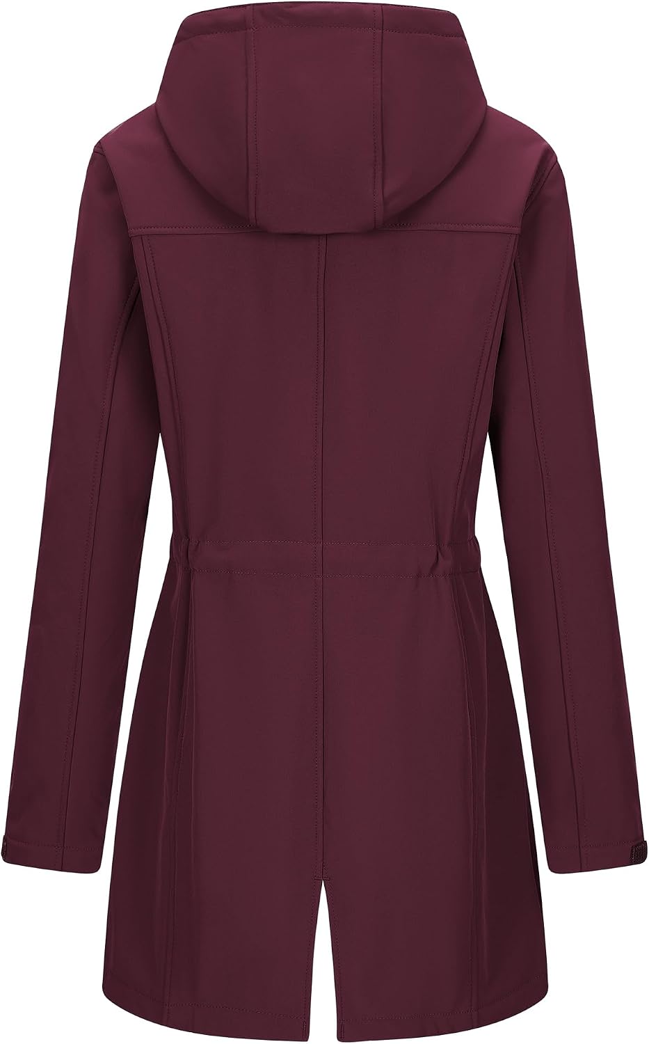 Women's Softshell Long Jacket with Hood Fleece Lined Windproof Warm up Waterproof Windbreaker