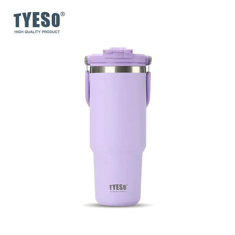 TYESO 600/900/1200ML Travel Coffee Mug Stainless Steel Double Walled Vacuum Water Bottle Tumbler Thermo Bottle Insulated Cup