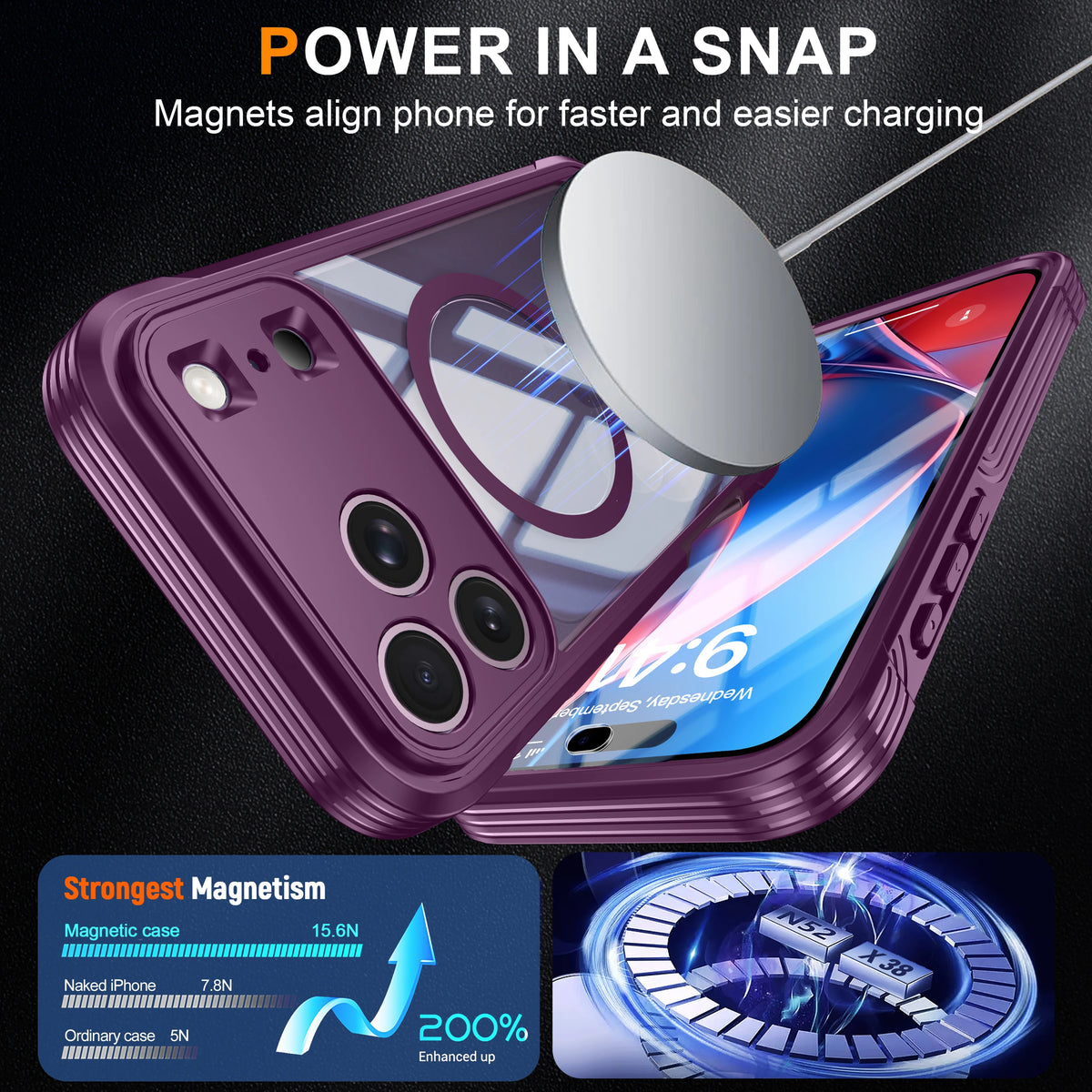 Premium Transparent Magnetic Case for iPhone 18 Pro Max