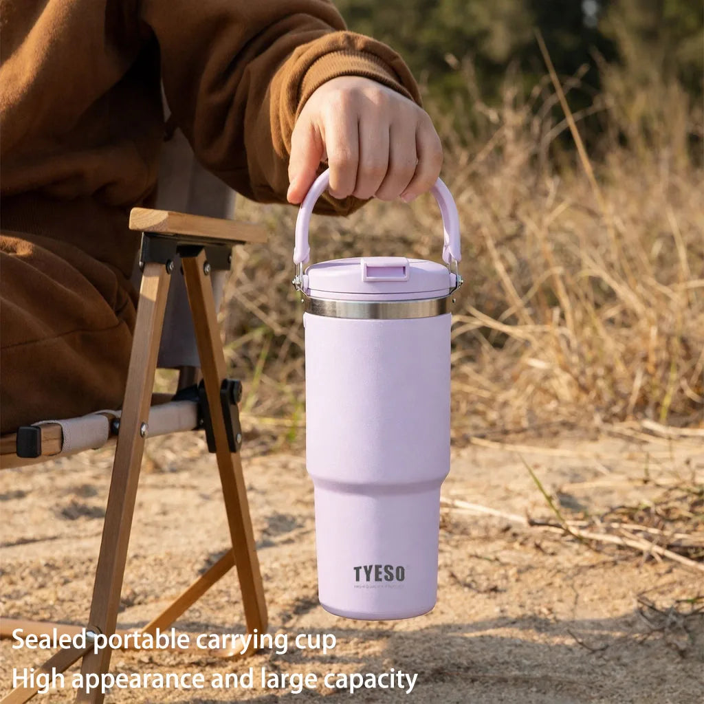 TYESO 600/900/1200ML Travel Coffee Mug Stainless Steel Double Walled Vacuum Water Bottle Tumbler Thermo Bottle Insulated Cup