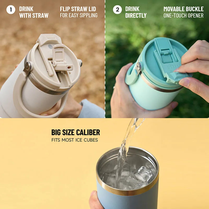 TYESO 600/900/1200ML Travel Coffee Mug Stainless Steel Double Walled Vacuum Water Bottle Tumbler Thermo Bottle Insulated Cup