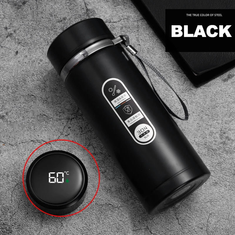 SoftAura Stainless Steel Thermos Bottle LED Temperature Display 500ML- 1L Sus304 Vacuum Flask Portable Cup  2026 New