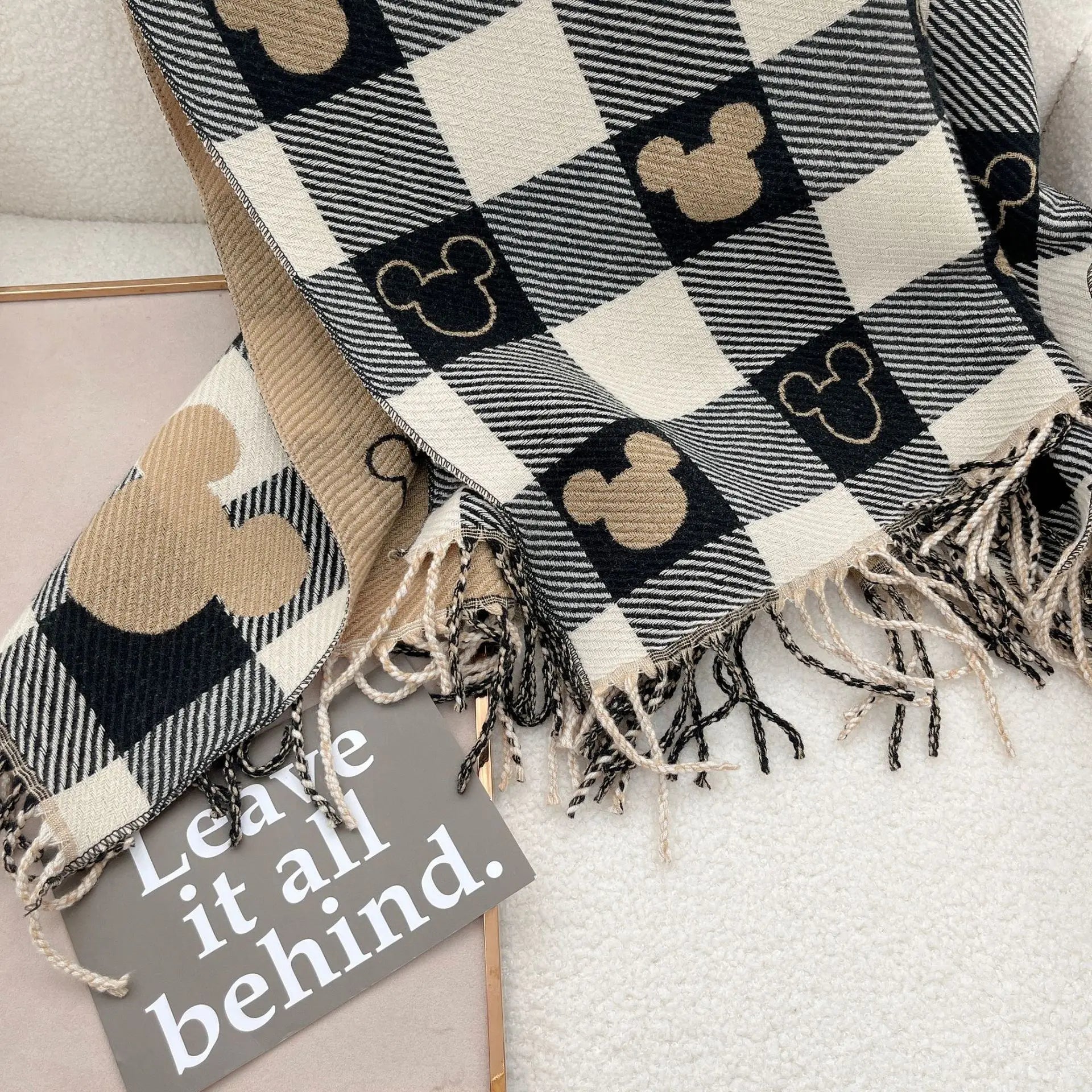 2025 Luxury Winter Cashmere Scarf Women New Design Warm Pashmina Long Tassel Scarves Female Print Shawl Thick Foulard Bufanda