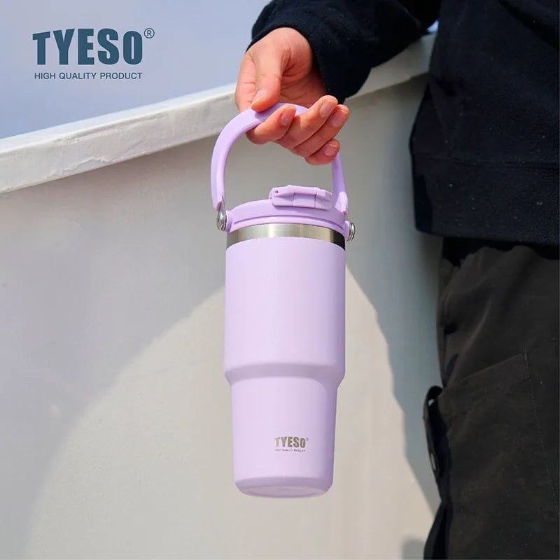 TYESO 600/900/1200ML Travel Coffee Mug Stainless Steel Double Walled Vacuum Water Bottle Tumbler Thermo Bottle Insulated Cup