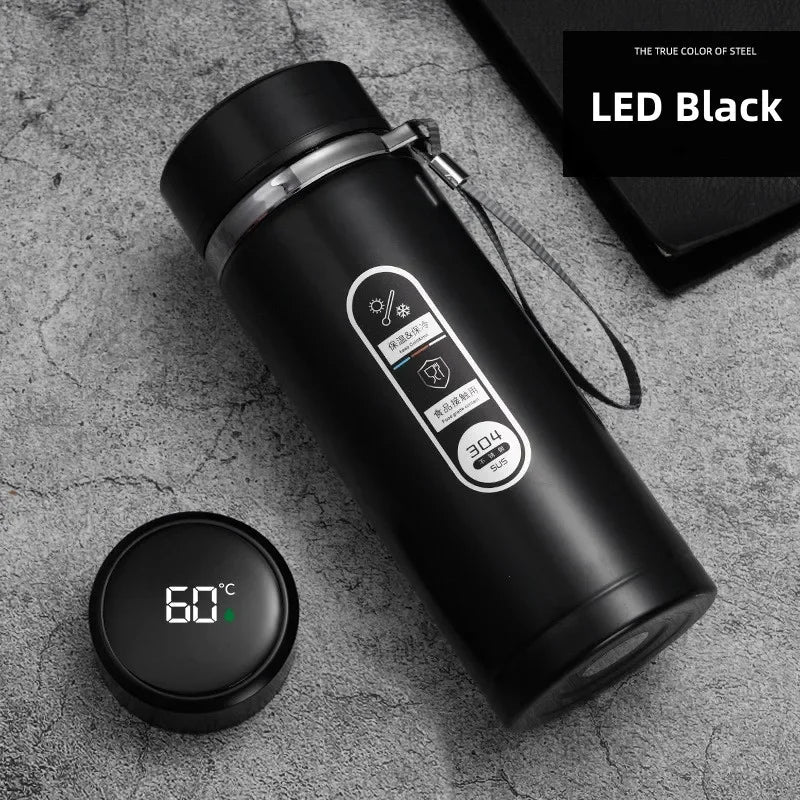 SoftAura Stainless Steel Thermos Bottle LED Temperature Display 500ML- 1L Sus304 Vacuum Flask Portable Cup  2026 New