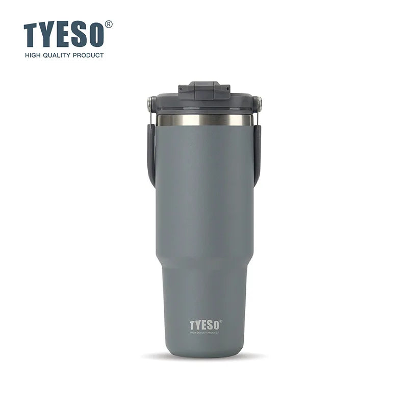 TYESO 600/900/1200ML Travel Coffee Mug Stainless Steel Double Walled Vacuum Water Bottle Tumbler Thermo Bottle Insulated Cup