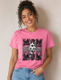 Soccer Mom Lightning Graphic T-Shirt -Pink Unisex