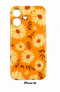 iPhone 16 Floral Daisy Protective Case – Orange