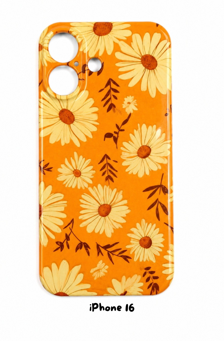 iPhone 16 Floral Daisy Protective Case – Orange