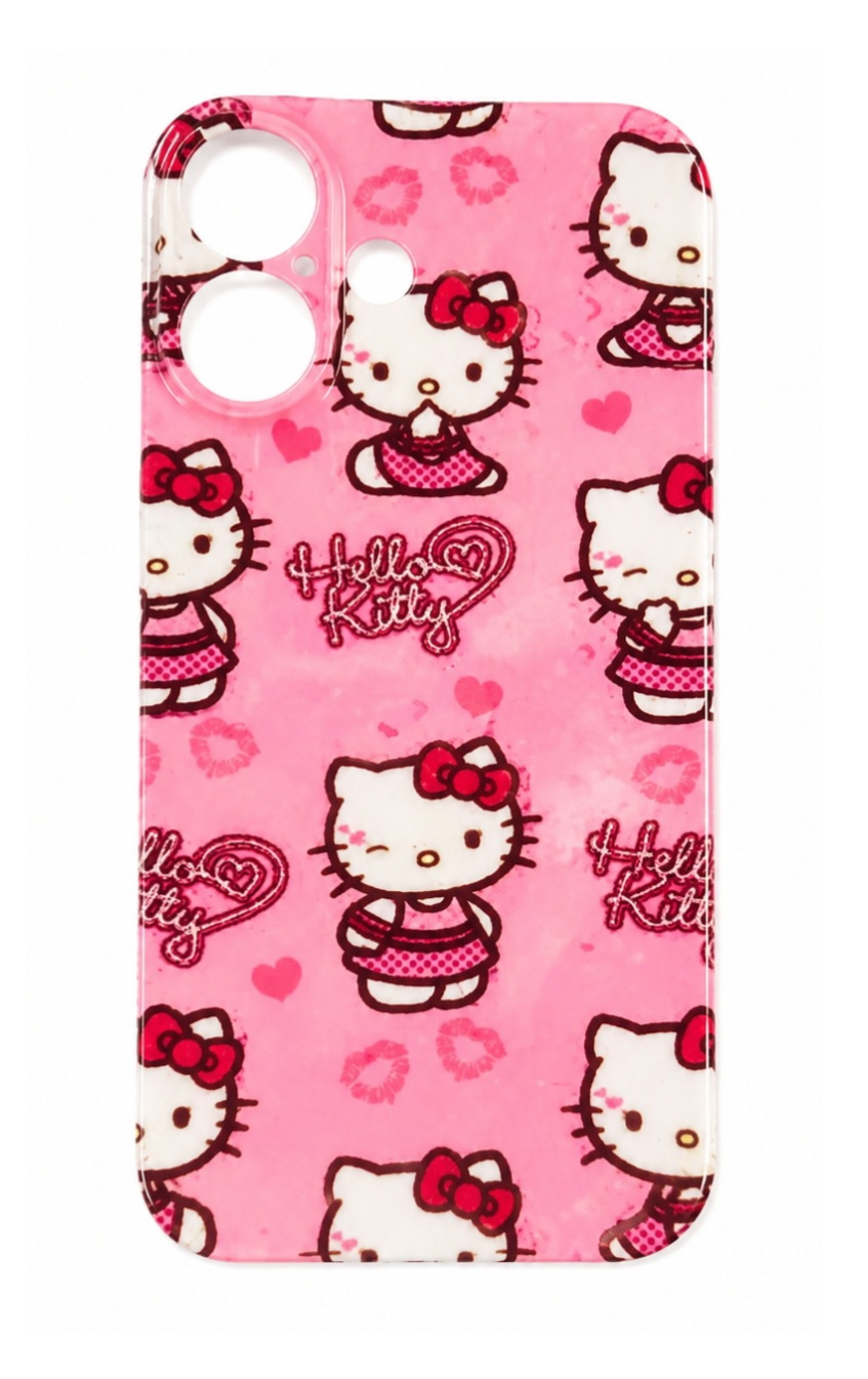 Cute Hello Kitty iPhone 16 Protective Case – Pink