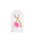 Pink Glitter Resin Keychain with Bow Charm Handmade Bag Charm.