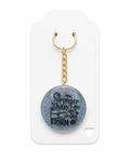 Stronger Than the Storm Inspirational Resin Keychain Glitter Round Bag Charm