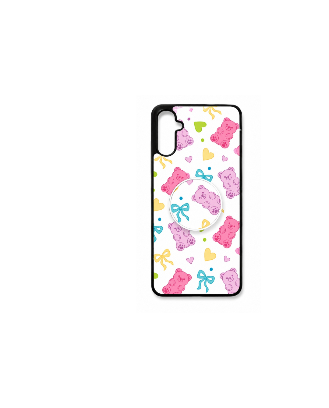 Cute Teddy Bear Samsung Phone Case with Matching Pop Grip – SXA05S