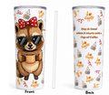 20oz Coffee Bear Stainless Steel Tumbler – Cute Coffee Lover Design with Plastic Straw